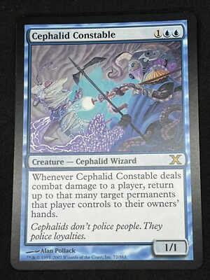 Magic the Gathering MTG Cephalid Constable Blue Core Set 10th Edition Rare
