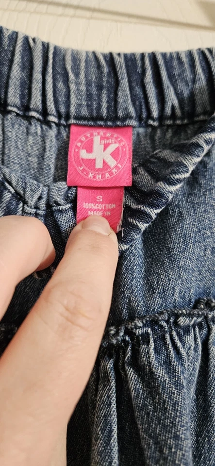 J хаки девочек ярусный джинсовой ткани юбка размер маленький - Изображение 2 из 2