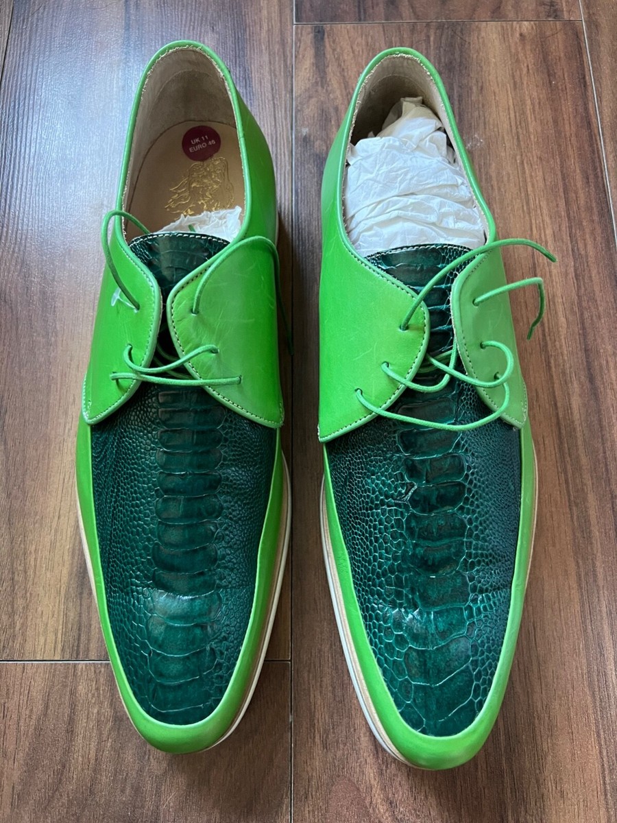 Formal Shoes Mens Shoes Lime Green Genuine Handmade Men's Leather