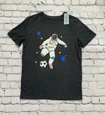 NWT Cat Jack Boys XXL 18 Charcoal Soccer Astronaut Outer Space T-Shirt