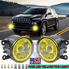 For 2014 2015 2016-2018 Jeep Cherokee Clear Led Fog Lights Lamp Replacement