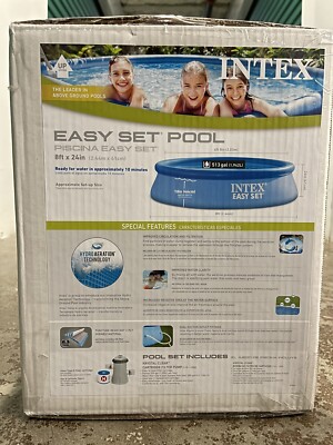 Intex 8ft x 24in Easy Set Round Inflatable Swimming Pool w/ Filter