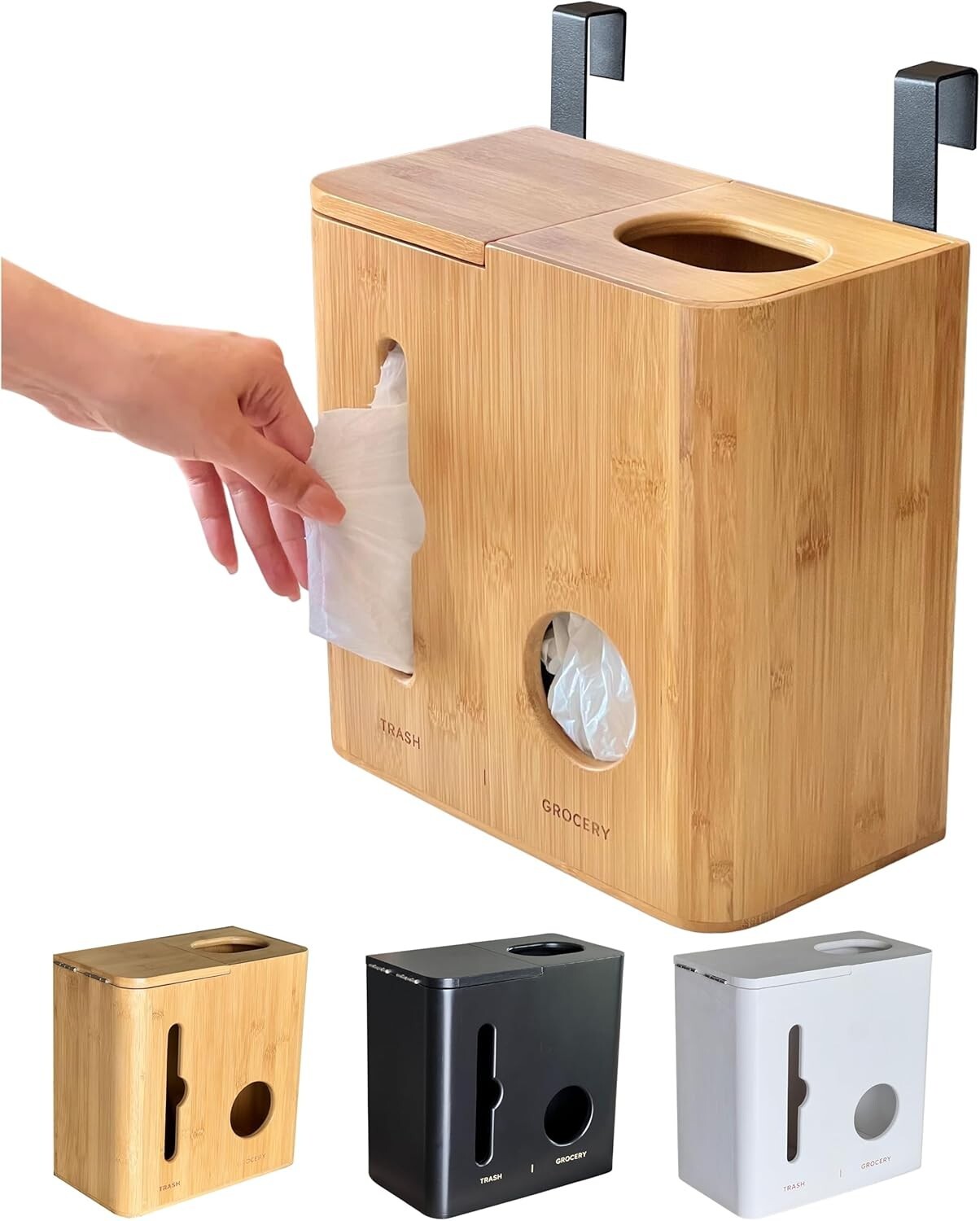 Eco-Friendly 2-in-1 Trash Bag Dispenser & Grocery Bag Holder for Kitchen