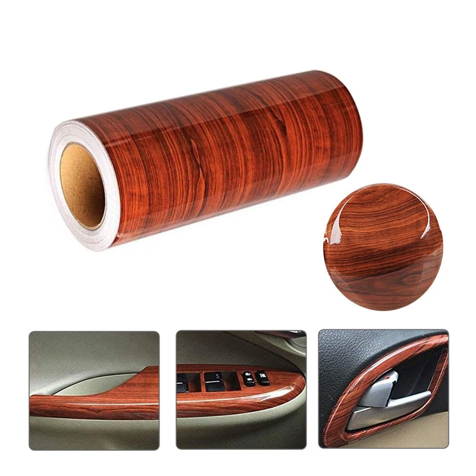 Car Wrap Decal Sticker Glossy Wood Grain Textured Car Interior Trim Film Wrap - Image 3 of 4