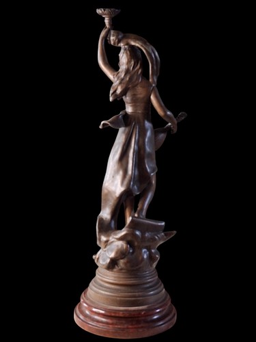 After Henryk Kossowski (1855-1921) Musique Mandolin Bronze Patinated Spelter... - Picture 5 of 11