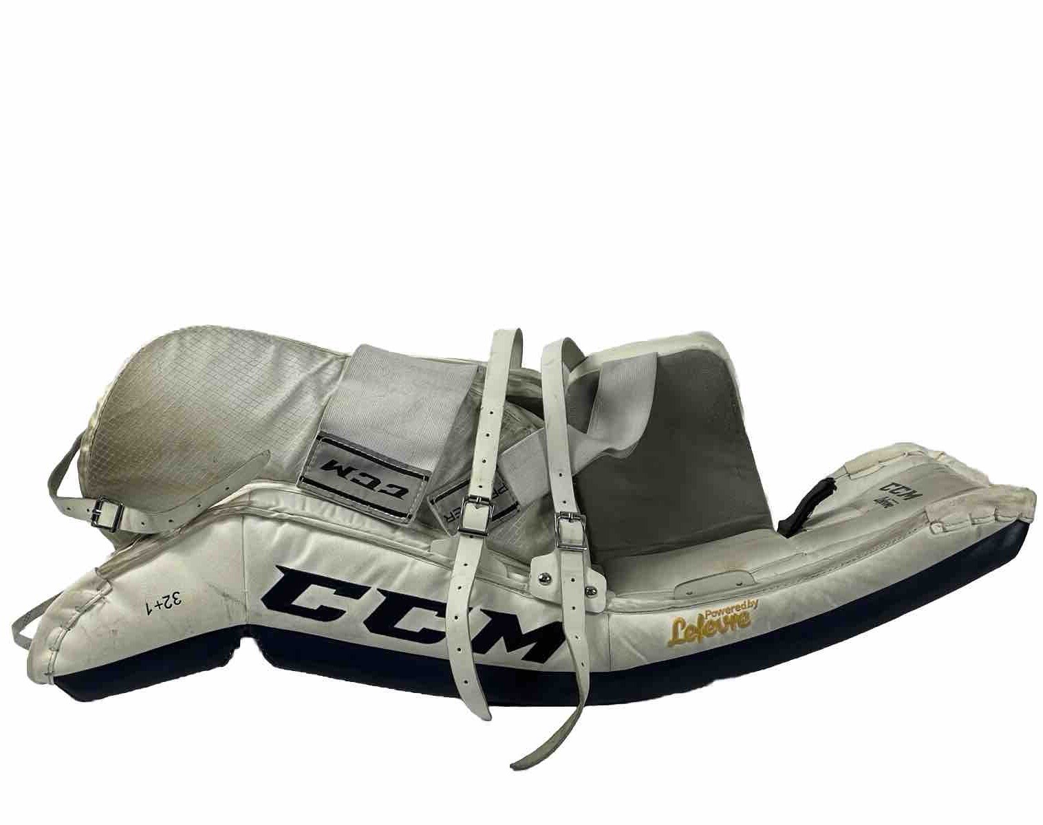 CCM 32+1 Lefevre Premier R1.9 Goalie Leg Pad Pant Leg with Straps GUC Yellow