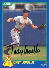 Torey Lovullo autographed Baseball Card (Detroit Tigers) 1989 Score Rookie #17