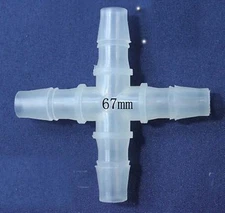 Lot10  10mm Equal Cross Barb Plastic Hose Tube Connection Joiner Adapter