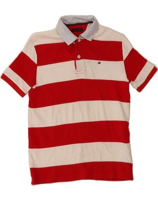 Tommy Hilfiger Jungen Graphic Rugby Poloshirt 10-11 Jahre rot gestreift DC21
