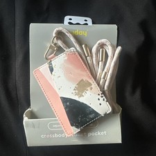 Cell Phone Wallet Pocket with Crossbody Strap - heyday Abstract