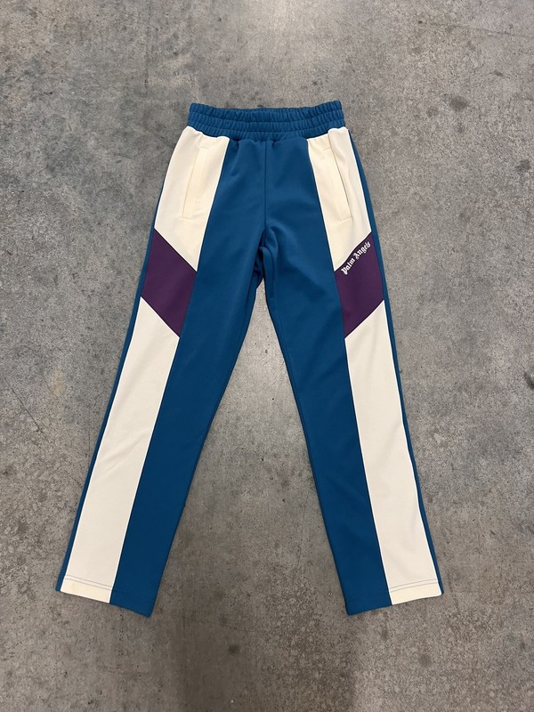 PALM ANGELS BLUE PURPLE COLORBLOCK MENS TRACK PANTS SIZE SMALL STREETWEAR HYPE9