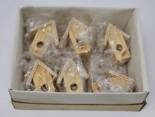 Box of 6 VTG Unfinished Wood Miniature Birdhouse Craft Fairy Garden Dollhouse