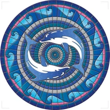 Decorative Poolmat Dolphin Design Vinyl Heavyweight Made In USA