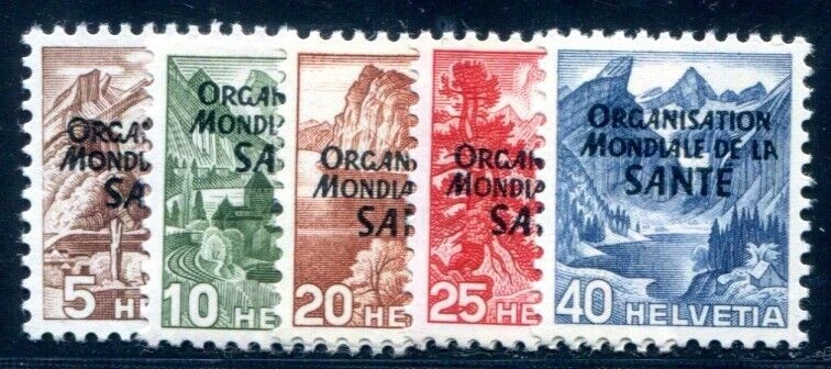 SCHWEIZ WHO 1948 1-5 ** POSTFRISCH TADELLOS SATZ 25€(49056