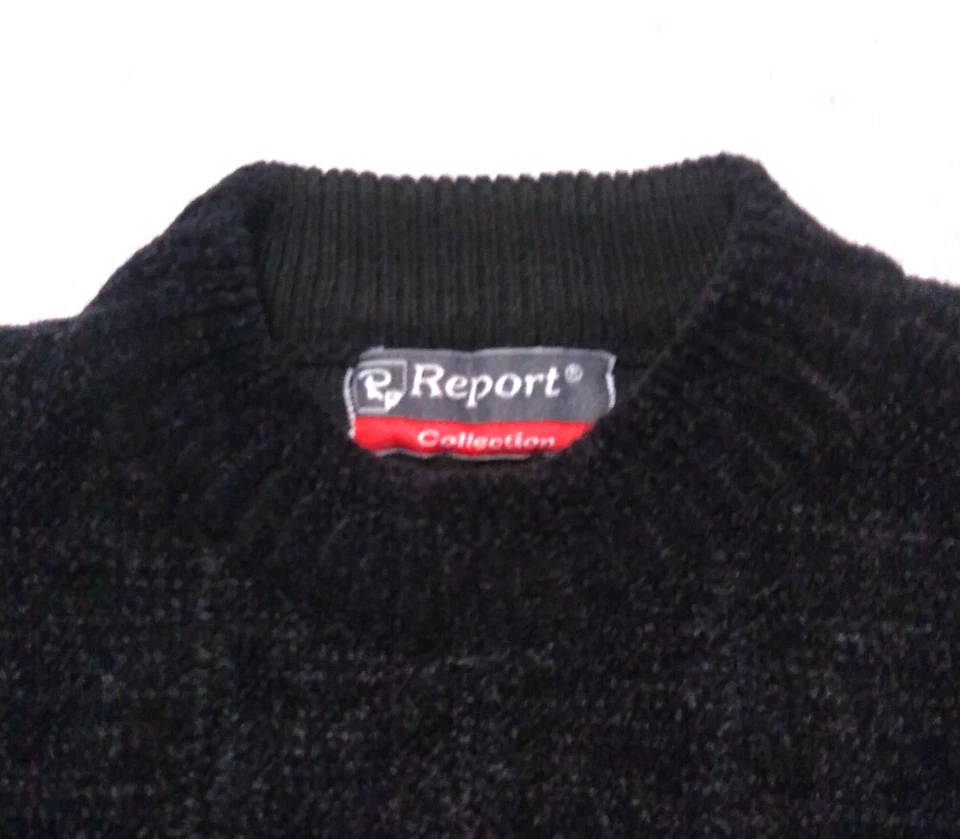 Report Collection Sweater Acrylic Black Long Sleeve Medium Ribbed Made in Turkey - Image 4 of 4