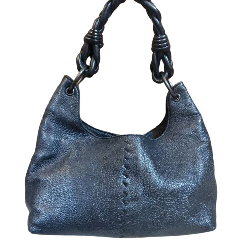 BOTTEGA VENETA Shoulder Bag HandBag Black Leather Made in Italy Auth