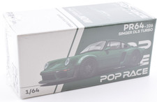 Pop Race Porsche 964 911 Singer DLS Turbo (Road)-Green 1:64 Diecast Car PR640326