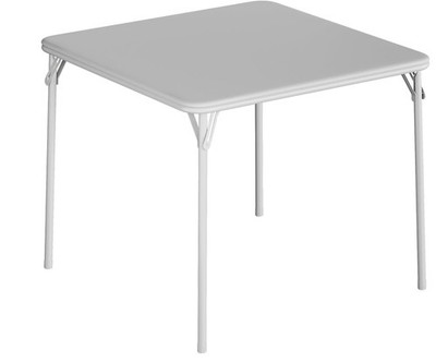 Folding Card Table 34'' Portable Square Game Table w/ PU Padded Top Gray Table