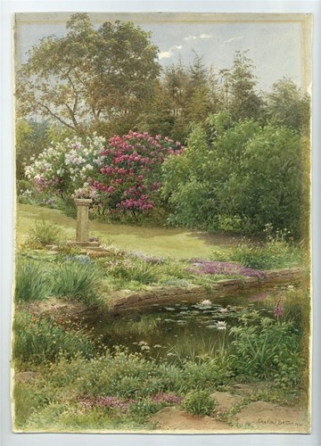 Charles Edward Brittan Jnr (1870-1949) Watercolour Painting 1941 - Garden Scene - Picture 2 of 6