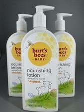 Burt's Bees Baby Nourishing Lotion with Sunflower Seed Oil, Original, 12oz 3pac