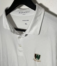 B Draddy x Pine Valley Golf Polo Shirt Solid White Cotton Mens XL - USA Made