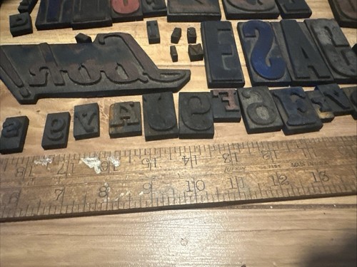 Letterpress Printing Block Stamp Lot of Vintage Advertising 7 Plus Pounds