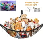 Stuffed Animals Net Hanging Corner Holder Toy Net Storage with LED Light