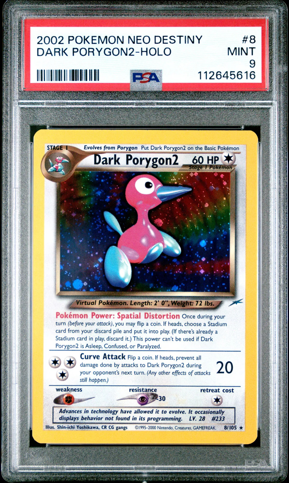 2002 Pokemon Neo Destiny Dark Porygon2-Holo PSA 9