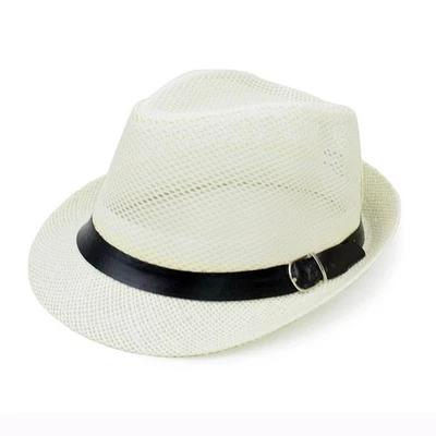 Chapeau de soleil d'été extérieur pour homme large bord respirant pour lin - Photo 1/4