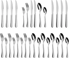 Silverware Set,SANTUO Stainless Steel Knives Spoon Forks Set for Home, Kitchen a