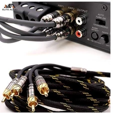 Elite Audio PRO 100% Copper 4 Channel 15 ft RCA Audio Interconnect Stereo Cable