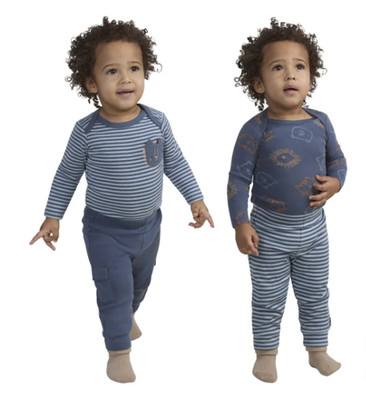 18 Month Blue Huggies Babywear 4-piece Layette Set 100% Organic Cotton