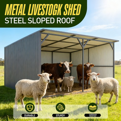 #ad #ad 20#x27;x12#x27; Galvanized Metal Livestock Shelter Building for Farm cowshed Animal Shed $1898.90