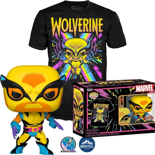 Funko POP! & Tee Marvel X-Men WOLVERINE #802 EXCLUSIVE Blacklight Intl SE XL NEW