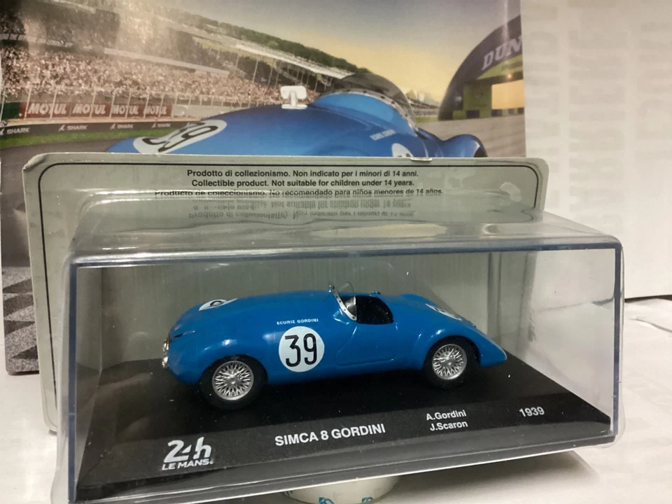 IXO SIMCA 8 GORDINI  24h LE Mans 1939 die-cast 1/43, Nuova in teca - Immagine 2 di 4