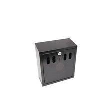Image of GenWare Ashtray Bin Stainless Steel Smoking Black Wall-Mounted Outdoor Ashtray