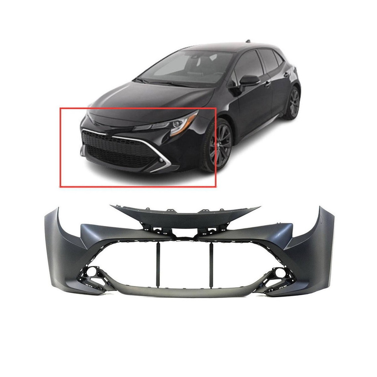 ばどみん1212 Front Bumper Cover for 2019-2020 Toyota Corolla Base SE XSE