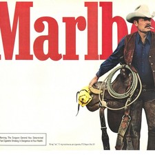 Vintage 1982 Marlboro Man Cigarettes Original 2-Pg Print Ad 42x28cm C&D 03