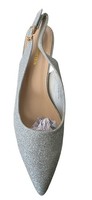 Wheres That From Silver Glitter Heels Slingback Court Shoes UK 7(4210)