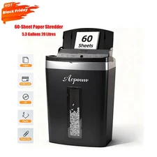 Paper Shredder Micro Cut Commerical Office 5.3gal Credit Card Heavy Duty Destroy