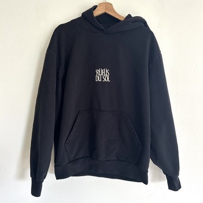 Rufus Du Sol World Tour Hoodie Black Embroidered Graphic Tour Merch Size M