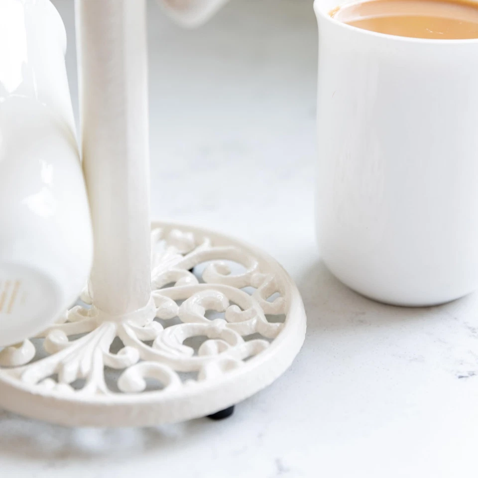 KitchenCraft Estilo Tradicional Hierro Fundido Taza Árbol Soporte, Crema, 35,5 cm, Blanco Foto 3 de 3