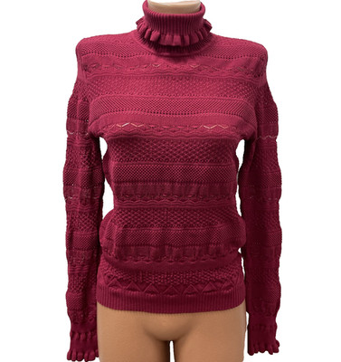 HIGH USE Claire Campbell Burgundy Pullover Pulli StrickoberteilHigh Neck M / L