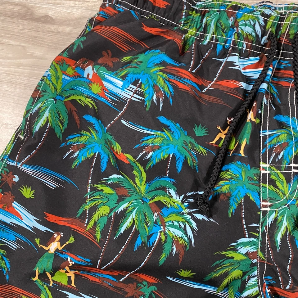 Trader Bay Shorts Mens Medium Black Mesh Lined Swim Trunks Hawaiian Ocean Beach - Image 4 of 4
