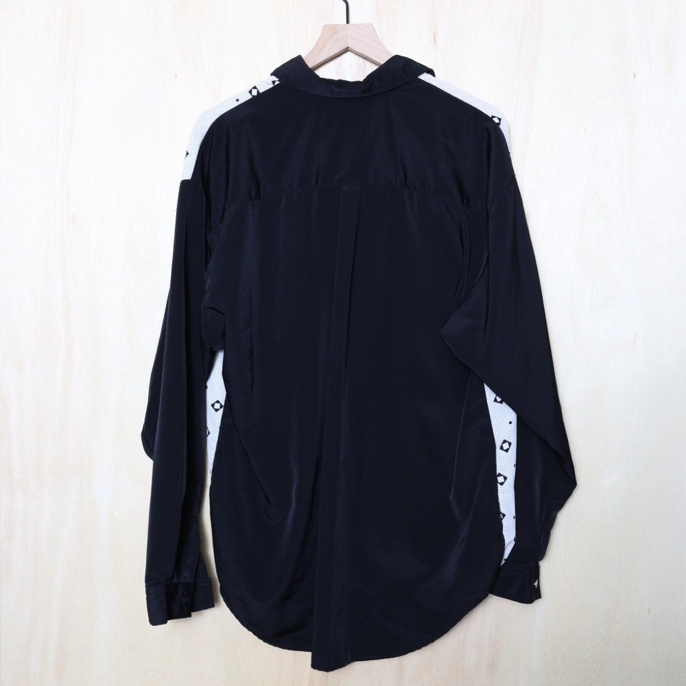 Vintage 90s Versace Patterned Button Down Blouse … - image 3