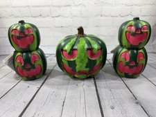WATERMELON STACK Jack-O-Lantern Blow Mold LED Light Summerween Set Of 3 NWT