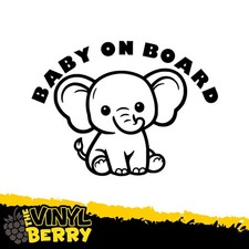 Baby On Board Car Decals Stickers &ndash; Cute Baby Safety Sign for Window, Bumper