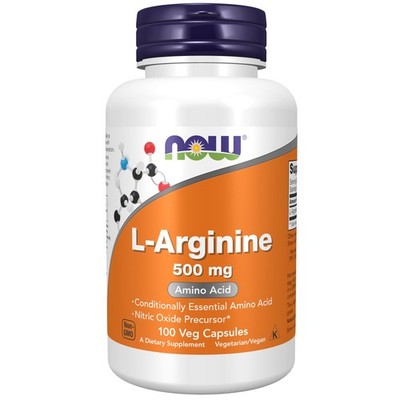 NOW Foods Supplements, L-Arginine 500 mg, Nitric 100 Count (Pack of 1), White