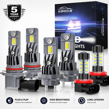 For Peugeot 3008 2017-2020 6500k White Front Led Headlight Fog Light Bulbs Kit