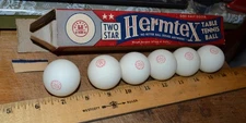 VTG 1950s Hermtex Westminster Table Tennis Balls NOS Box of 6 Ping Pong